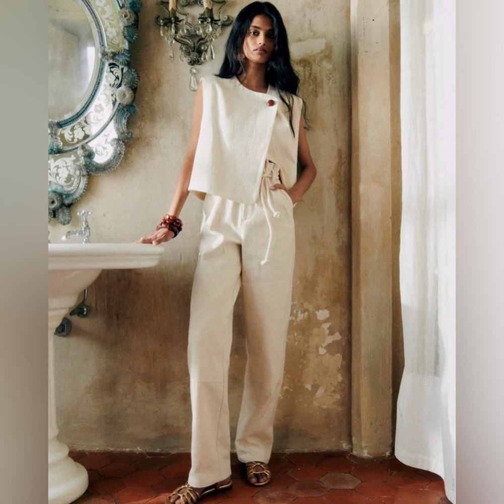 Sezane Lounis Trousers Off-white - Size 4/36